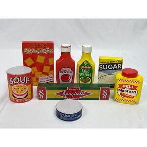 Pantry Wood Food Boxes Replacement Set Pretend Play Ketchup Soup Melissa Doug
